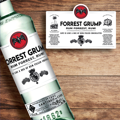 Bacardi Rum Custom Label Bottle