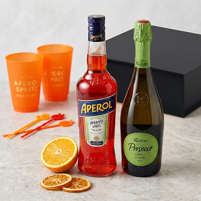 Italian Aperitivo Aperol Spritz Gift Set with Prosecco & Snacks