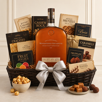 Woodford Reserve 1.75 Liter Large Bottle Gift Basket Woodford Reserve 1.75 Liter Large Bottle Gift Basket