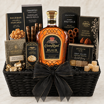 Crown Royal Black Canadian Whisky Gift Basket Crown Royal Black Canadian Whisky Gift Basket