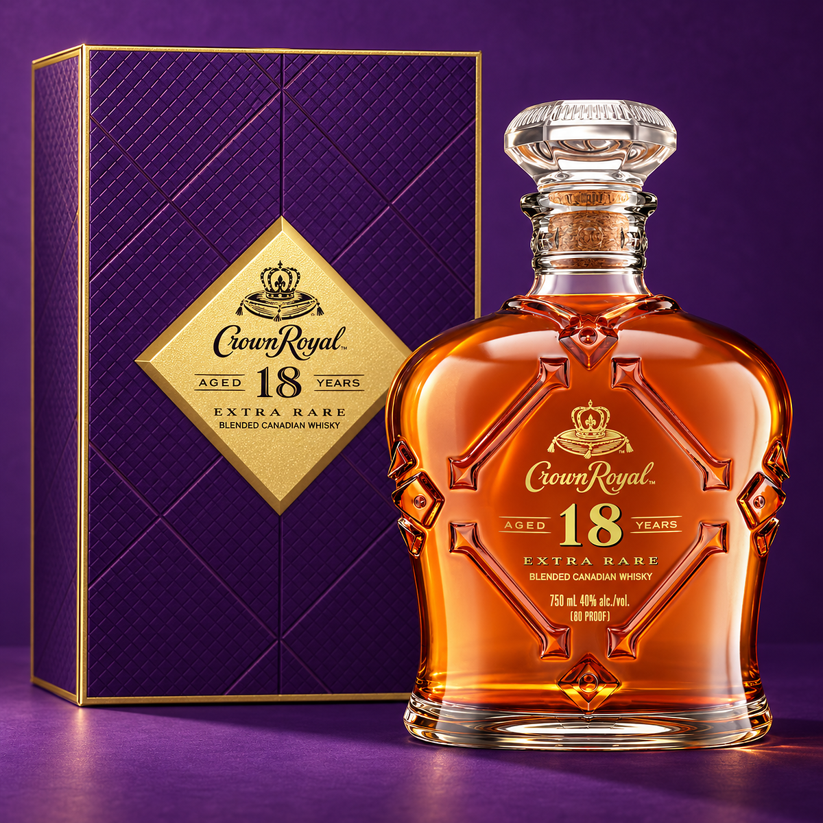 Crown Royal 18 Year Extra Rare Canadian Whisky 750ml - Premium