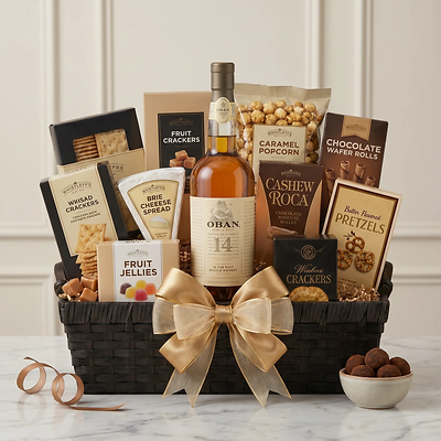 Oban 14 Year Single Malt Scotch Gift Basket Oban 14 Year Single Malt Scotch Gift Basket