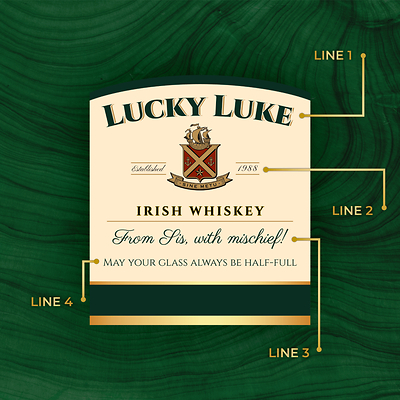 Jameson Irish Whiskey Custom Label Bottle