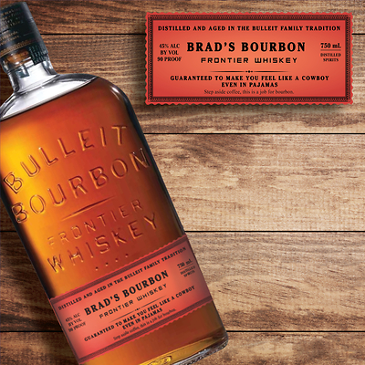 Bulleit Bourbon Custom Label Bottle