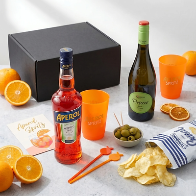 Italian Aperitivo Aperol Spritz Gift Set with Prosecco & Snacks